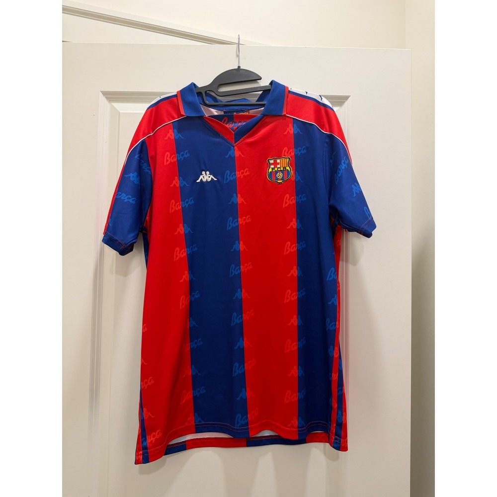 Kappa FC Barcelona Jersey Mens Large Blue Red Barca Soccer Shirt Italy